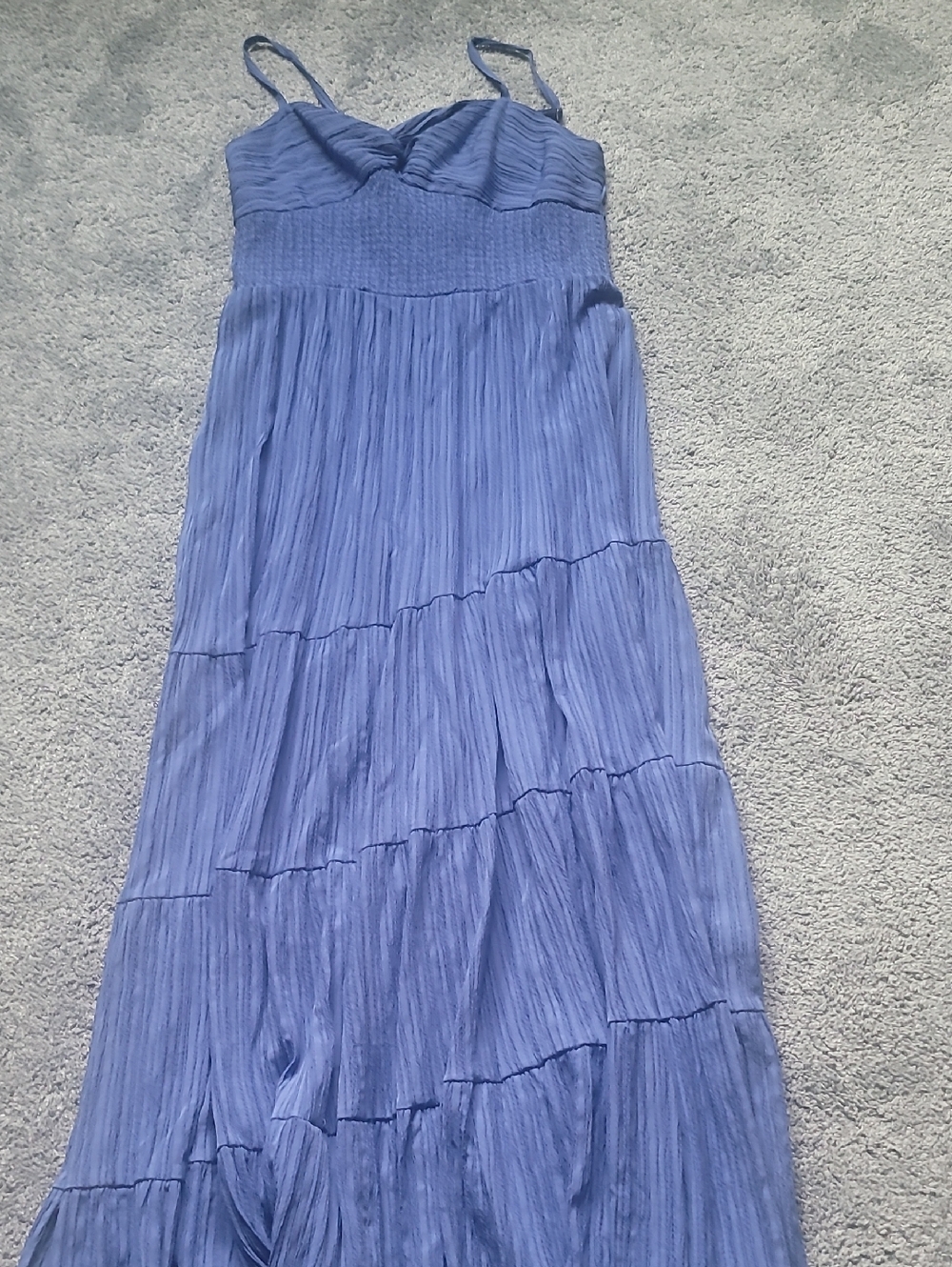 SO Light Blue Smocked Maxi Dress